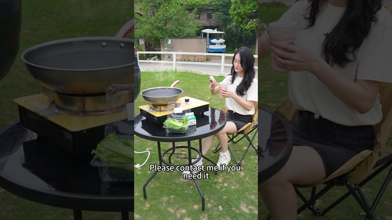 Campfire Cooking Meets Tesla Tech! 🔥 Portable Electric Stove Works Anywhere (EV-Powered!)