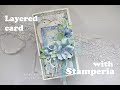 💌Layered card with Stamperia Blue land papers 💌 #stamperia #card #layeredcard