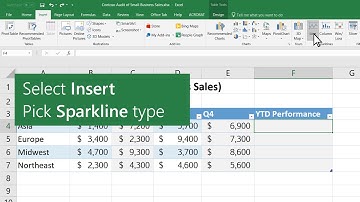 Video Use Sparklines to show data trends   Excel