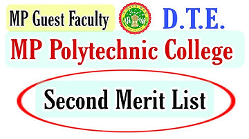 BIG news : MP Guest Faculty Polytechnic College || Second MERIT list realised