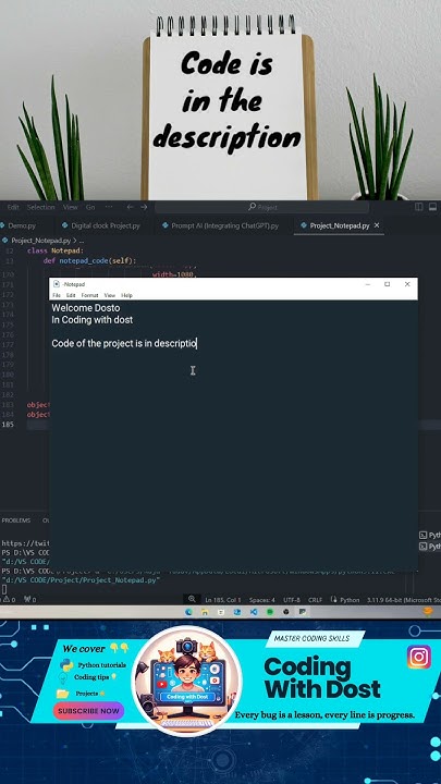 Notepad Project Python - YouTube