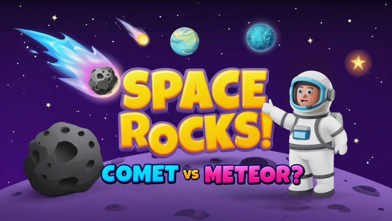 Cosmic Rocks Explained!🌠Comets, Meteors & Asteroids Made SUPER Easy for Kids🌠Comet or Meteor?!🤯