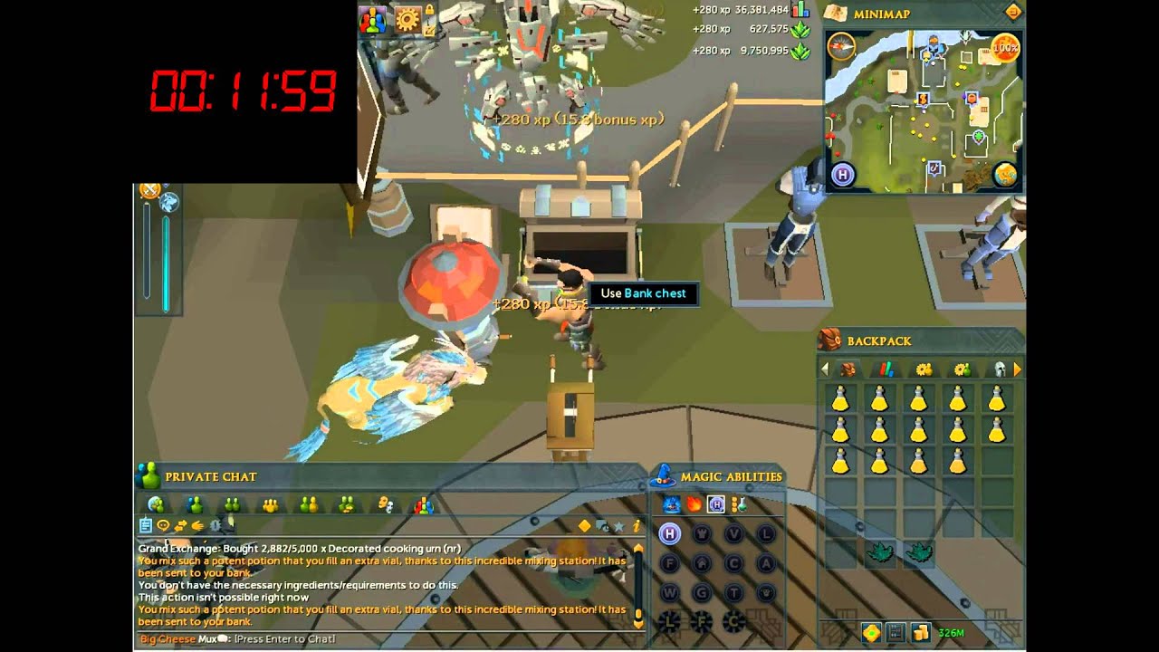 RuneScape - Herblore - 1 hour of Extreme defence - YouTube