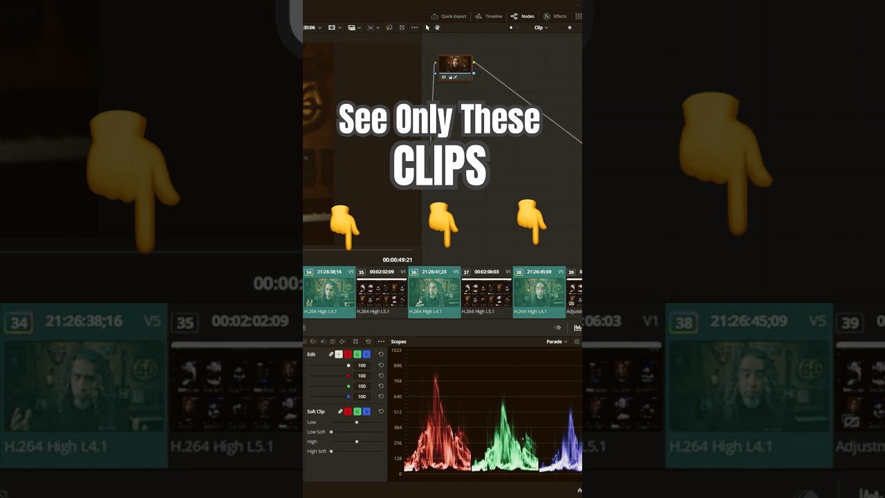 See Only Specific Clips in the Color Page - DaVinci Resolve