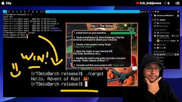 Installed Rust on Arch with Emojis: Install Rust Cargo, Emojis & First Build