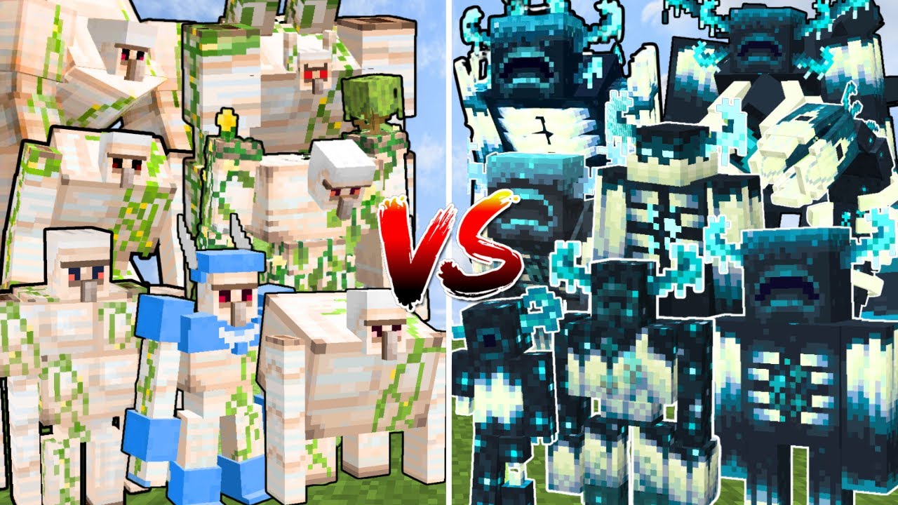 ALL MINECRAFT MUTANT IRON GOLEMS vs ALL MINECRAFT MUTANT WARDENS | Minecraft Mob Battle