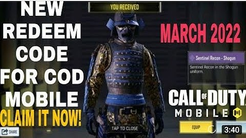 *March 2022* Call Of Duty Mobile 2022 New Redeem Code | Cod Mobile Redeem Code Garena or global