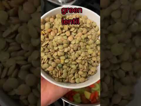 Green lentil soup. Суп из зелёной чечевицы.