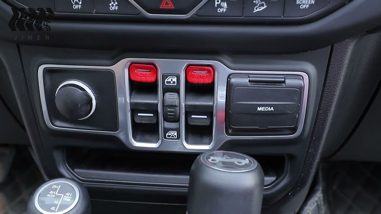 RT-TCZ Car Window Switch Button Cover Trim for Jeep Wrangler JL JLU Gladiator JT 2018+