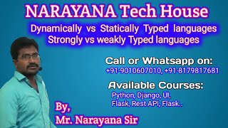 Python Language Types || By Narayana Sir || NARAYANA Tech House || +91-9010607010 || +91-8179817681