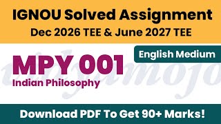 IGNOU MPY 001 Solved Assignment 2026-27 English Medium PDF Download | MAPY MA Philosophy 1st Year