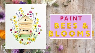 Easy Watercolour Bees! Card Making Ideas!