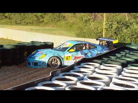 Porsche GT3 Cup Challenge USA 2018. Race 1 Road Atlanta. Crash