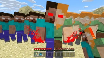 How to Spawn Evil Alex and Evil Herobrine Army in Minecraft !