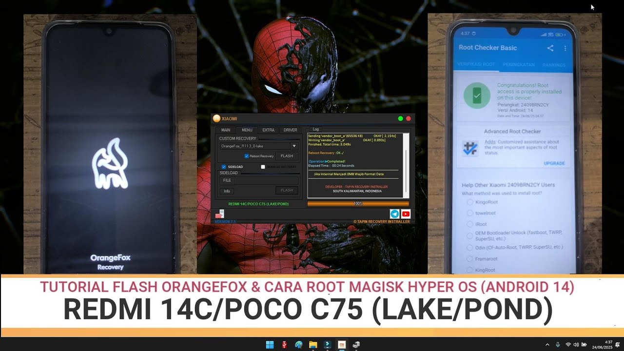 TUTORIAL FLASH ORANGEFOX & ROOT MAGISK | REDMI 14C/POCO C75 | LAKE/POND | HYPER OS 1.0 | ANDROID 14