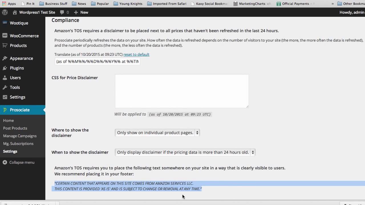 Prosociate  - Amazon Compliance