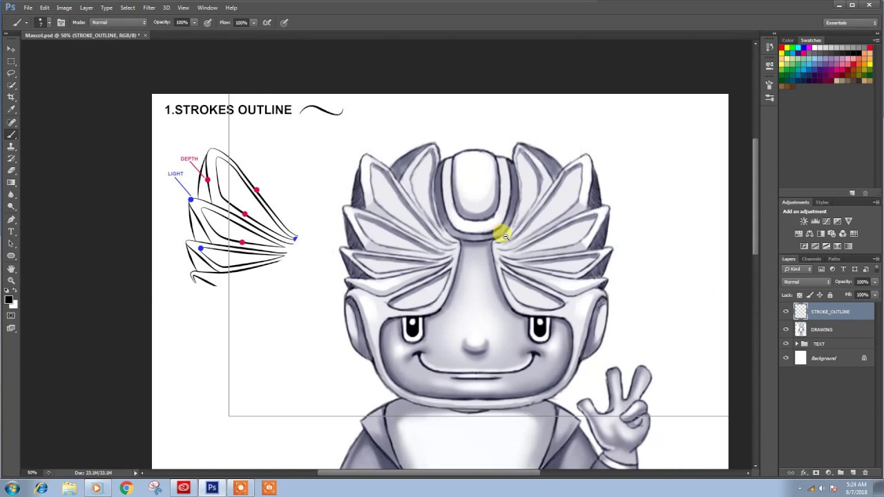 Using Photoshop to convert drawing to Digital line art _Part 1 - YouTube