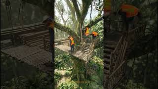 AI Tree House 🌲🧠: Intelligent Jungle Lifestyle 🏕️ #shorts #trending #treehouse #ai