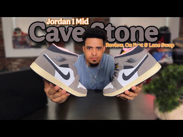 Jordan 1 Mid Cave Stone - Review, On Feet & Lace Swap - YouTube