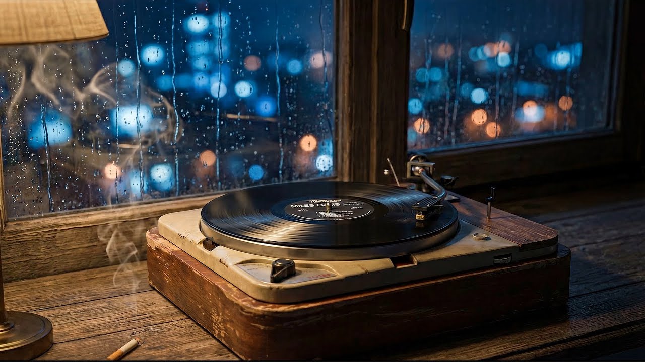 Dark Noir Jazz 🌃 Slow & Moody Saxophone for Late Night Thoughts | Rainy City Vinyl Ambience