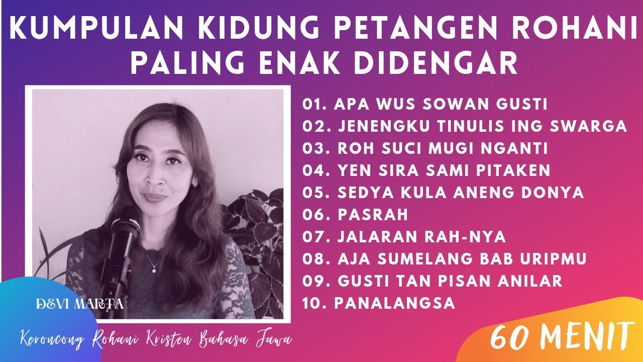 60 MENIT LAGU KERONCONG ROHANI KRISTEN JAWA - KIDUNG PETANGEN ROHANI (COVER DEVI MARTA)
