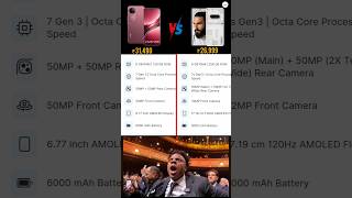 Comparison between Nothing phone 3a and Vivo V50  🔥🤯😱😱#viral #shorts
