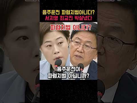 음주운전은 파렴치범 아니다? 서지영, 최교진 박살냈다