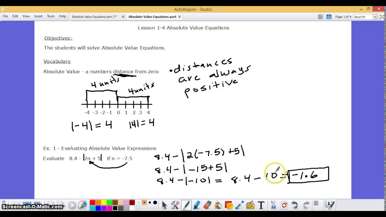 Solving Absolute Value Equations part 1 - YouTube