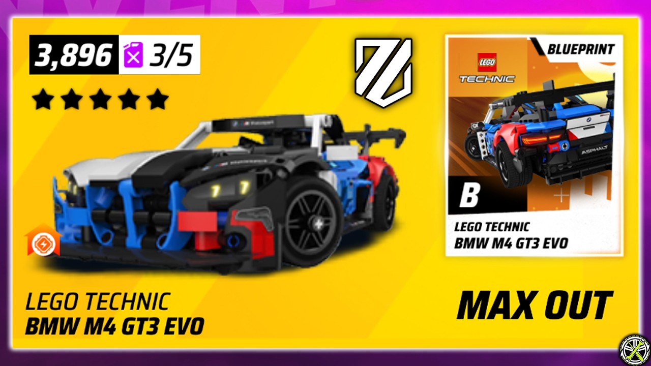 GOLDing the LEGO Technic BMW M4 GT3 EVO: Asphalt Legends RTG #859