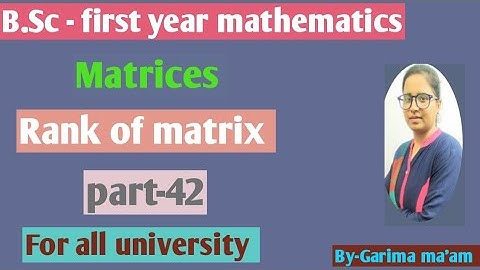 B.Sc-1st year mathematics, Matrices part-42,Important examples