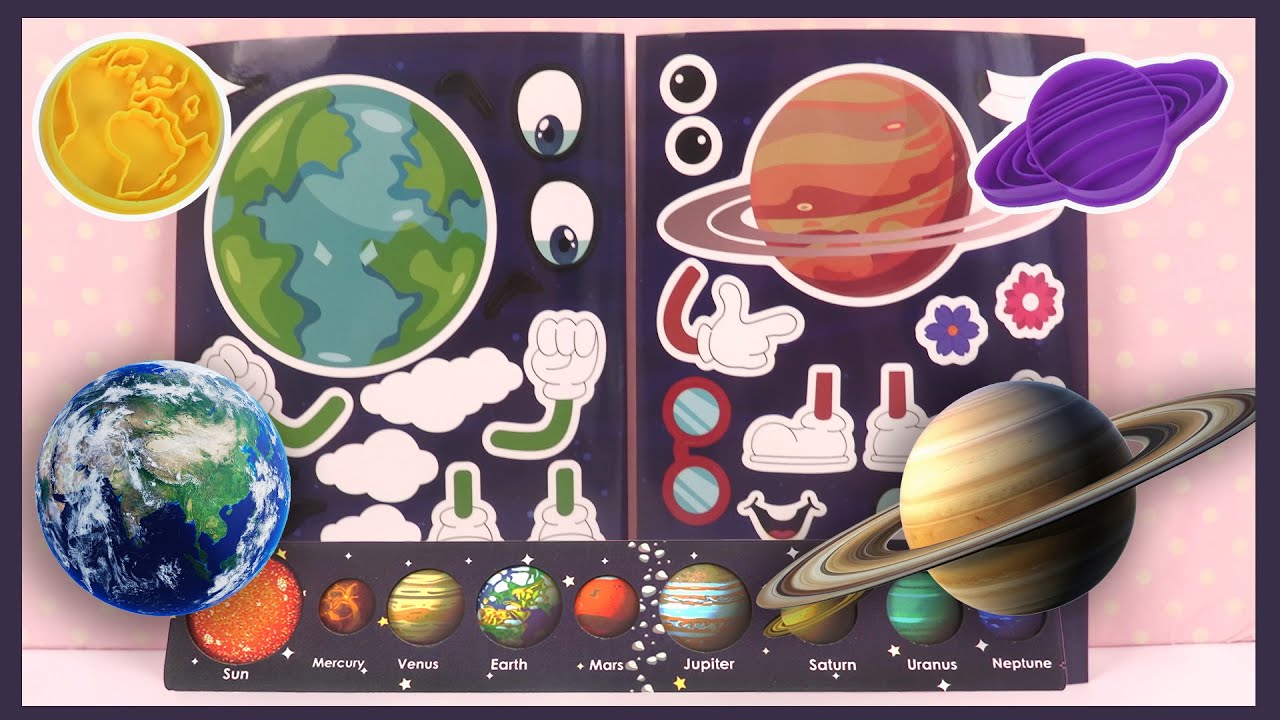 Crée ton Personnage en Planètes du Système Solaire en Pâte à Modeler et en Autocollants
