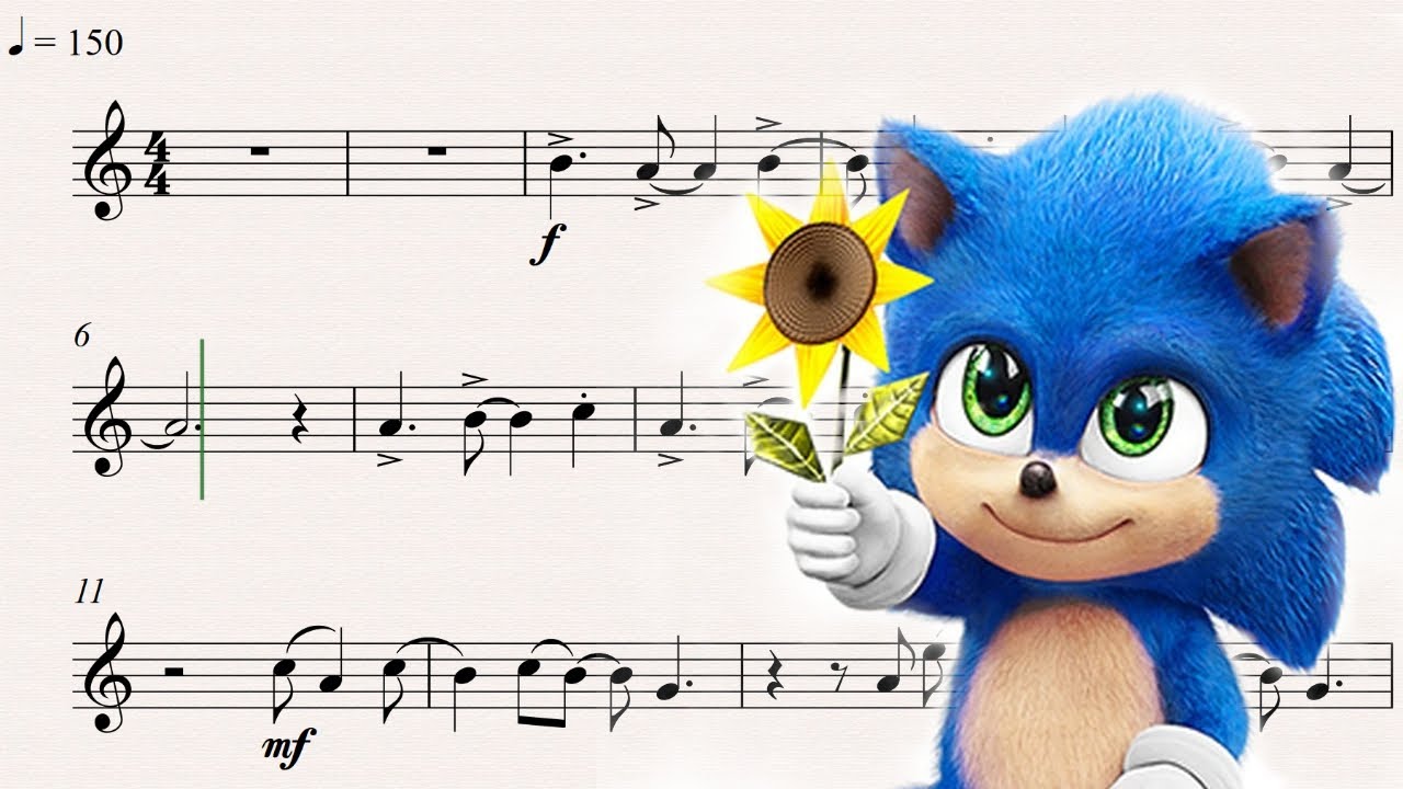 Partitura Sax Alto  Sonic the Hedgehog - Green Hill Zone 