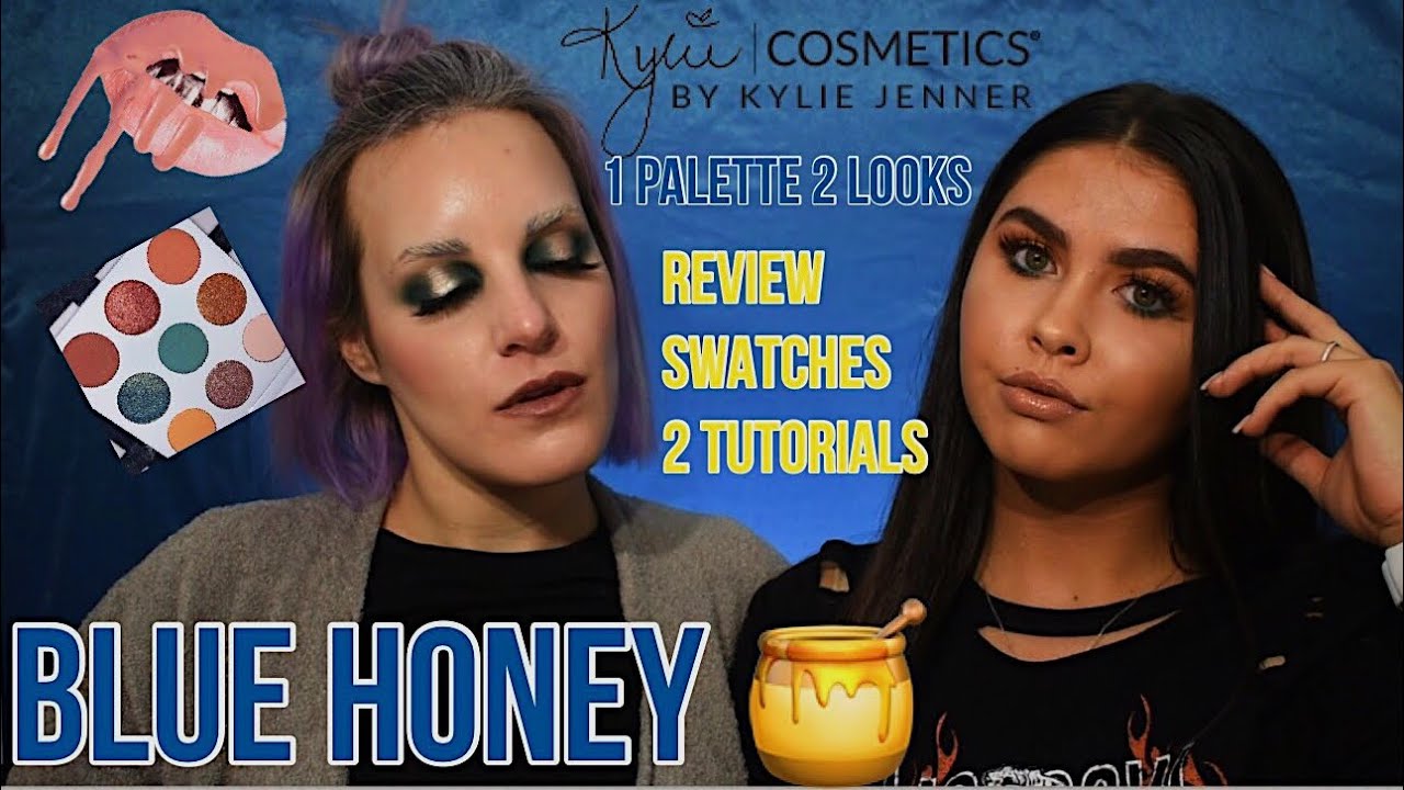 *NEW* KYLIE COSMETICS BLUE HONEY PALETTE! REVIEW+SWATCHES+ 2 LOOKS!