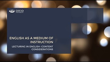 EMI Lecturing in English—Content Considerations