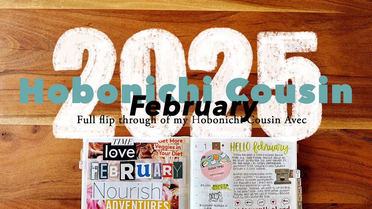 Hobonichi Cousin Avec // February 2025 flip through