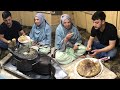 Traditional Way To Make Walnut Butter and Walnut Cake By Using Big Heated Stone