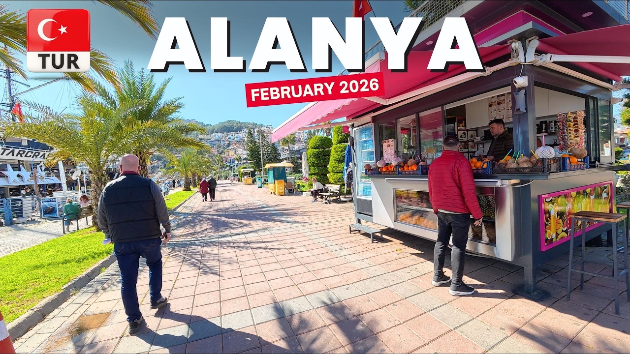 Alanya Harbour & Red Tower Walking Tour | Antalya Turkey | February 2026 [4K HD]