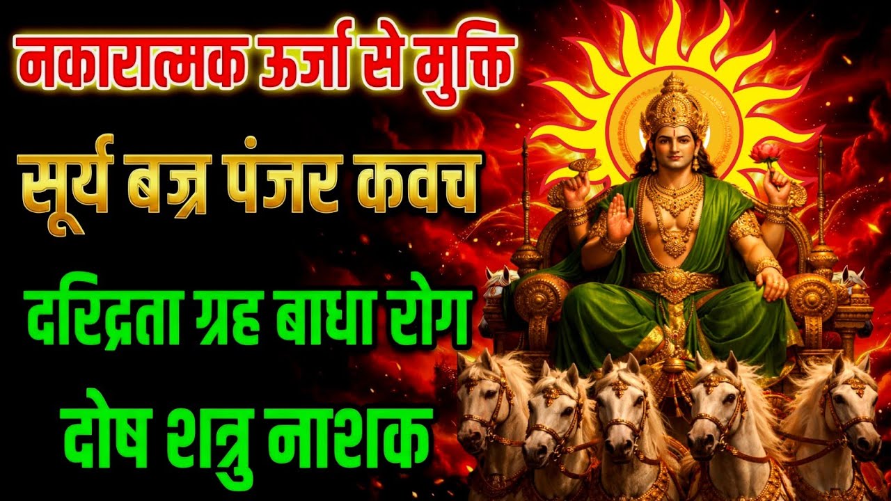नकारात्मक ऊर्जा से मुक्ति | सूर्य बज्र पंजर कवच | ग्रह बाधा रोग दोष शत्रु नाशक | दरिद्रता निवारक 