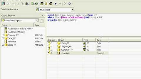 Creating a Free-Form SQL Report (MicroStrategy)