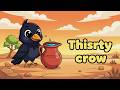 The Thirsty Crow Story 🐦💧 | Moral Story for Kids | Never Give Up!
