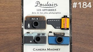 アンティーク一眼レフカメラのマグネット。antique film camera magnet. stationery