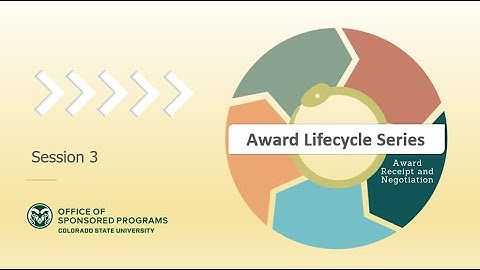 Award Lifecycle Workshop Part 3: Award Receipt and Negotiation