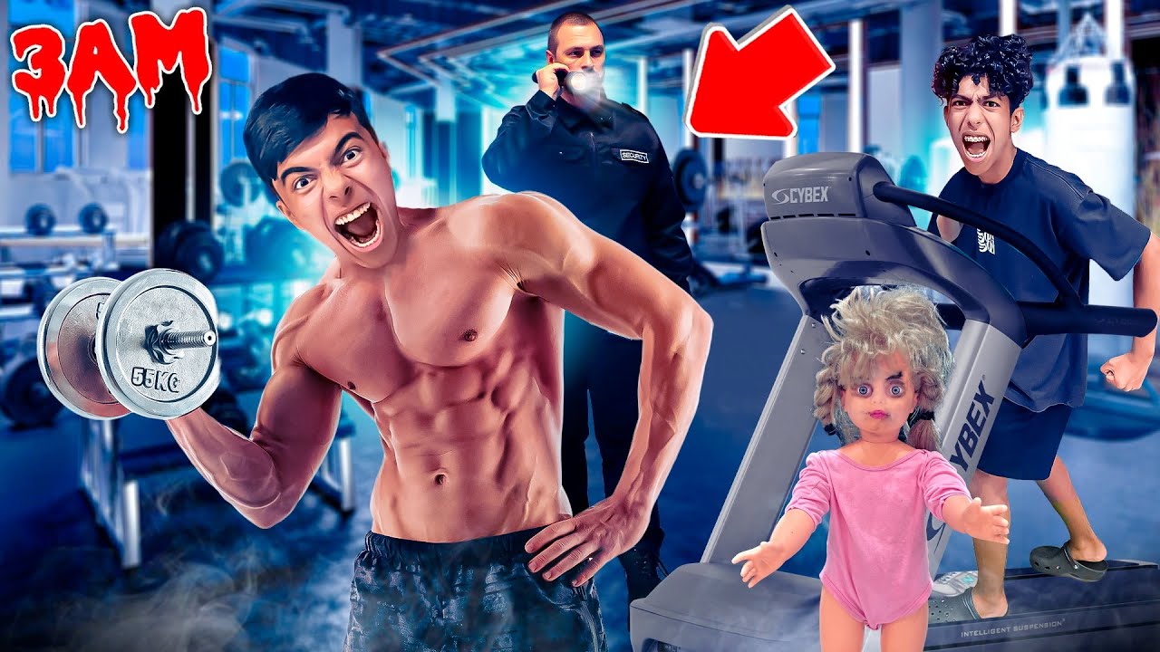 INVADIMOS A ACADEMIA E PASSAMOS A NOITE TODA, FOMOS PEGOS? *a boneca mal assombrada apareceu😰