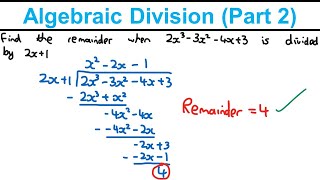 Algebraic Division (Part 2) - Algebraic Methods (Year 1) - Edexcel AS and A Level Maths