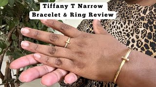 Tiffany & Co. Tiffany T Narrow Hinge Bracelet and Ring with Diamonds