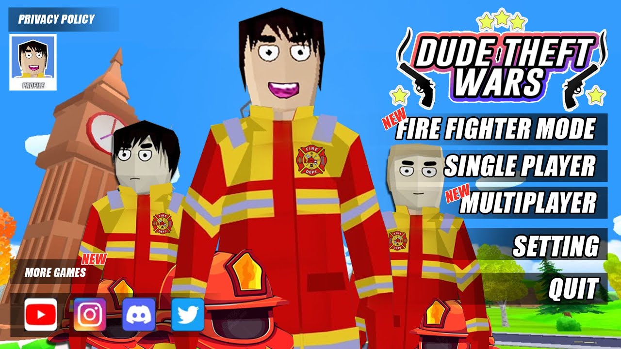 SI DUDE JADI PEMADAM KEBAKARAN ‼ FIRE FIGHTER MODE | DRAMA DUDE THEFT WARS