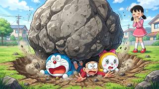 FAILED! Giant Rock Crushes Team Doraemon as Shizuka Laughs