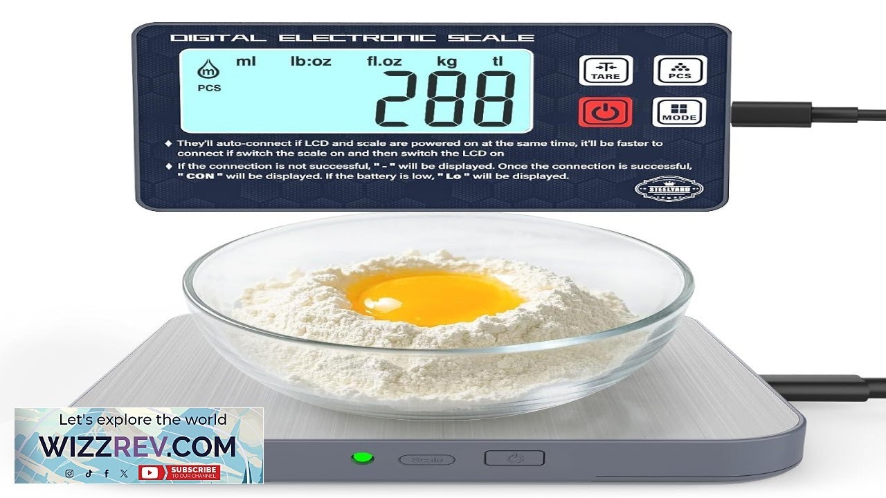 Rechargeable Digital Kitchen Food Scale Detachable Display Electronic Weight Scale