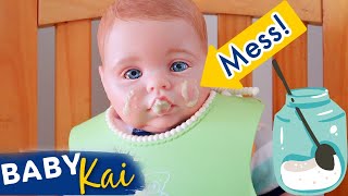 ♥️Reborn Kai Finally Tastes His 1st Cereal + Makes a HUGE Mess!