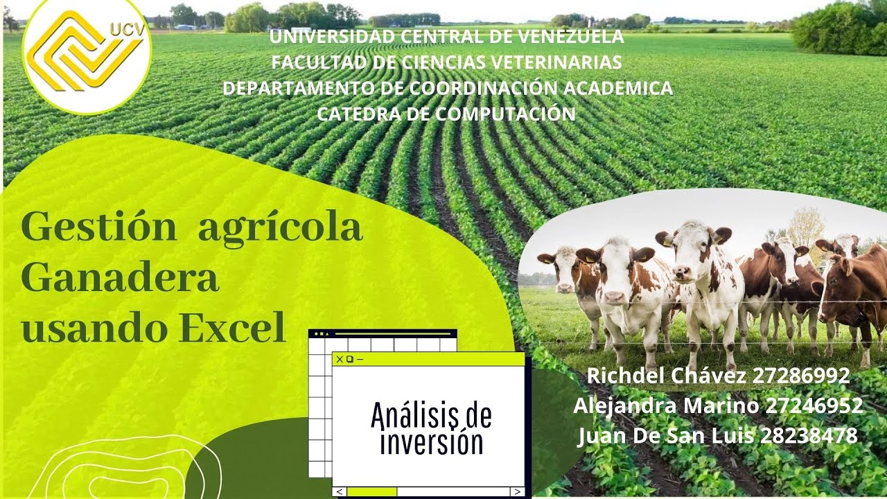 Gestión agrícola ganadera usando Excel.